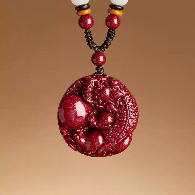 Eastculture Finely carved round jade Fortune Necklace - Remove Bad Luck