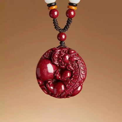 Eastculture Finely carved round jade Fortune Necklace - Remove Bad Luck