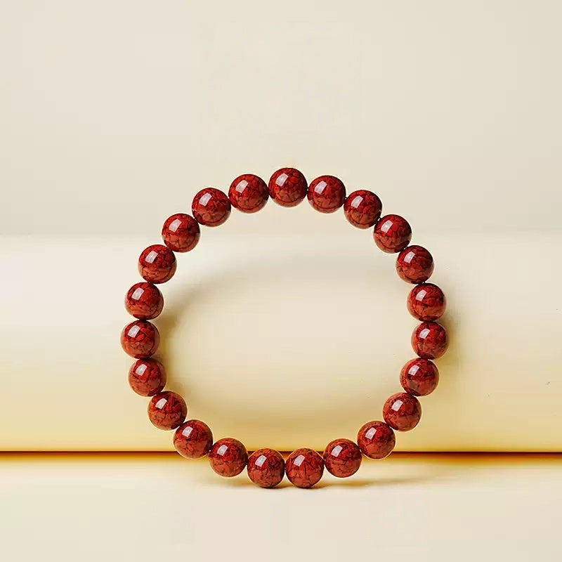 Eastculture Rare cracked cinnabar Bracelet - Increase wealth