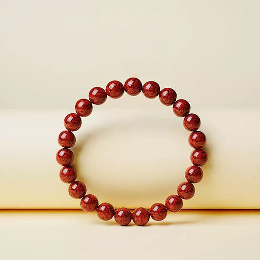 Eastculture Rare cracked cinnabar Bracelet - Increase wealth