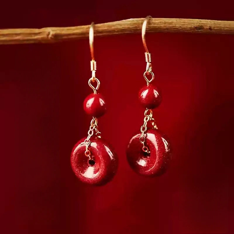 Eastculture Ruby Pendant Earrings - Love Attractor