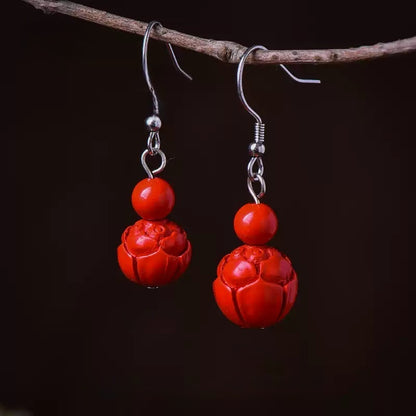 Eastculture Lucky Double Red Beads Earrings - Boost Your Fortune
