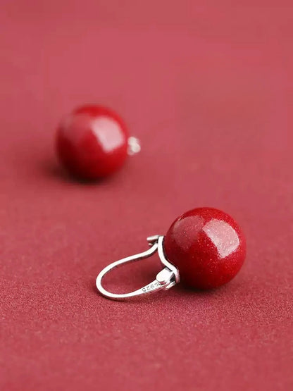 Eastculture Silver Ruby Earrings -  Wellness Blessing