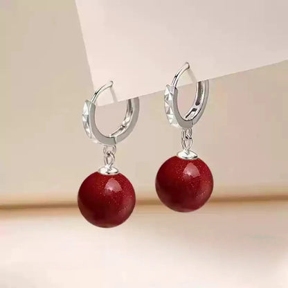 Eastculture Silver Ruby Earrings- Health & Longevity Gift