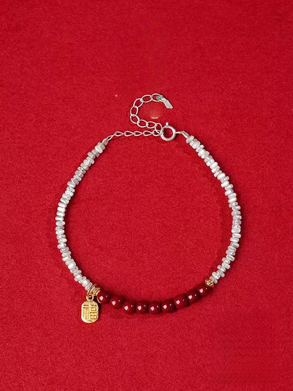 Eastculture Silver chain and golden auspicious plaque Bracelet - Increase wealth