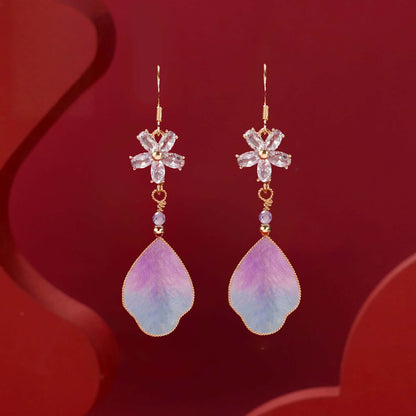 Eastculture  Purple feathers earrings
