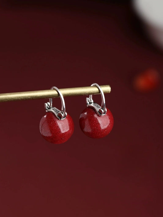 Eastculture Silver Ruby Earrings -  Wellness Blessing