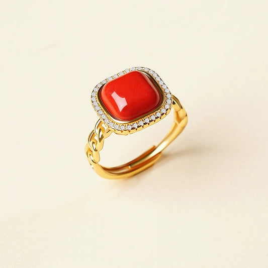 Eastculture Gold Finger Ruby Ring - Boost Your Luck