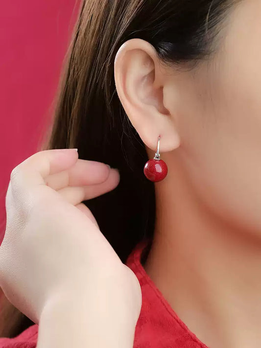 Eastculture Silver Ruby Earrings -  Wellness Blessing