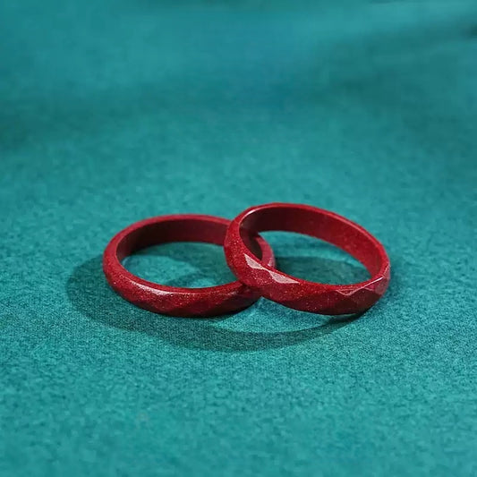 Eastculture Wordless design cinnabar Ring - Get love