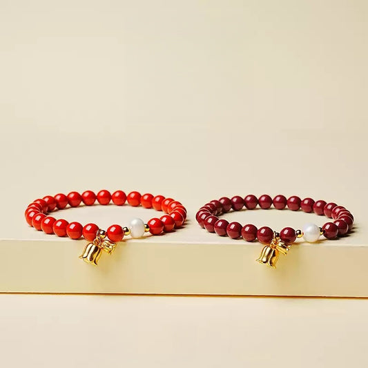 Eastculture Golden Bell Red Jade Bracelet - Remove Bad Luck