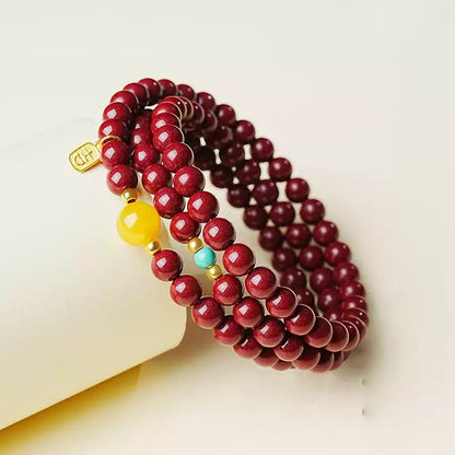 Eastculture Triple Auspicious Cinnabar Bracelet - Increase Luck