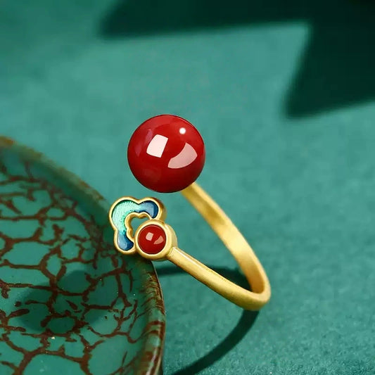 Eastculture Auspicious Cloud Ruby Ring - Increase wealth