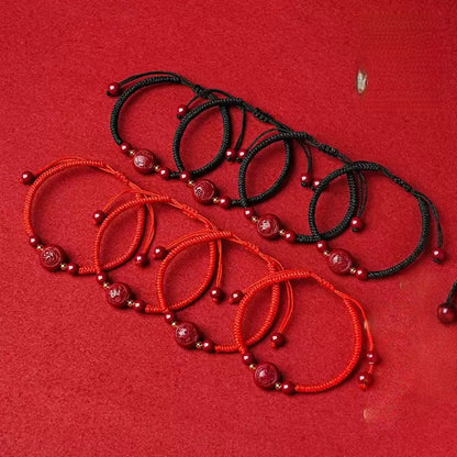Eastculture Handmade red rope snake-shaped cinnabar Bracelet - Increase wealth