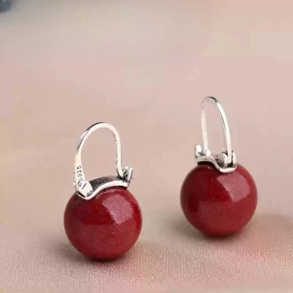 Eastculture Silver Ruby Earrings -  Wellness Blessing