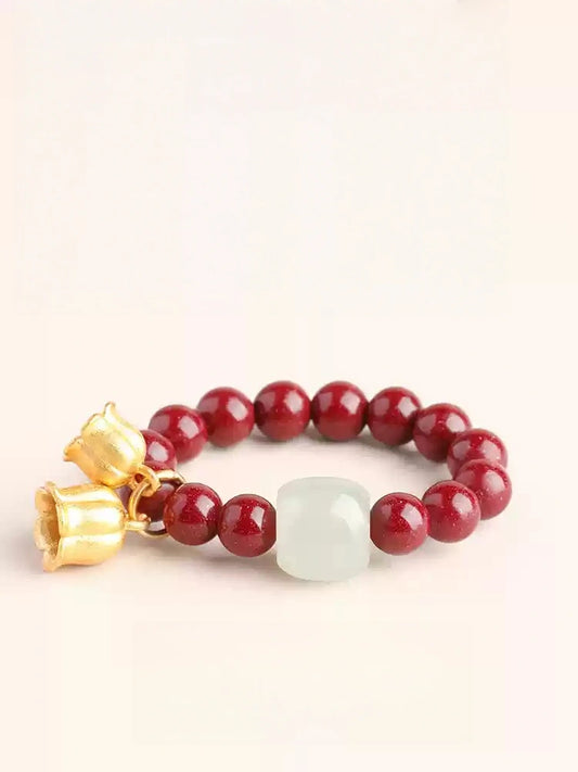 Eastculture White jade golden bell Ring - Feng Shui Metaphysics