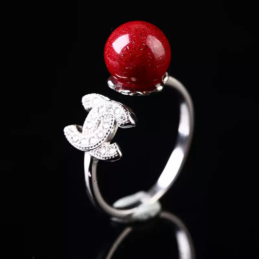 Eastculture Unique silver inlaid with ruby Ring  - Feng Shui Metaphysics