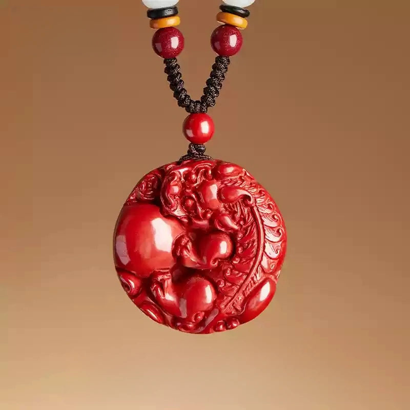 Eastculture Finely carved round jade Fortune Necklace - Remove Bad Luck