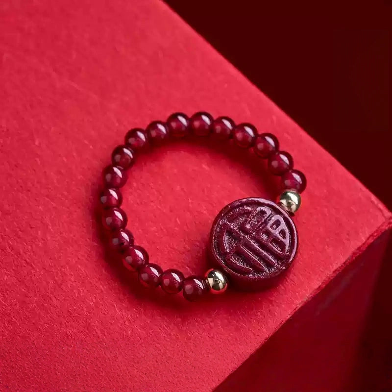 Eastculture Many ruby roses Ring - Attract Fortune