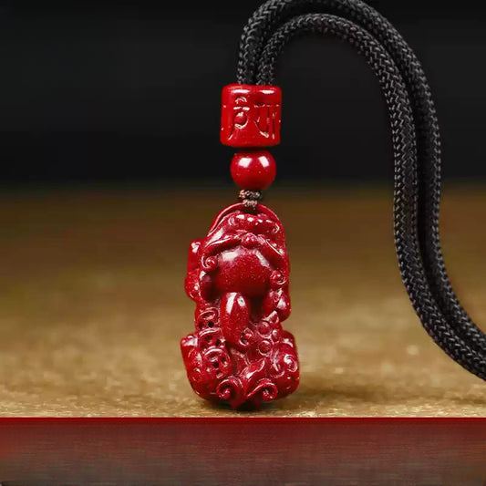 Eastculture Pixiu Cinnabar Necklace - Enhance Your Luck