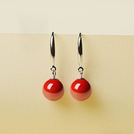 Eastculture Silver Hook Ruby Earrings - Wealth Magnet