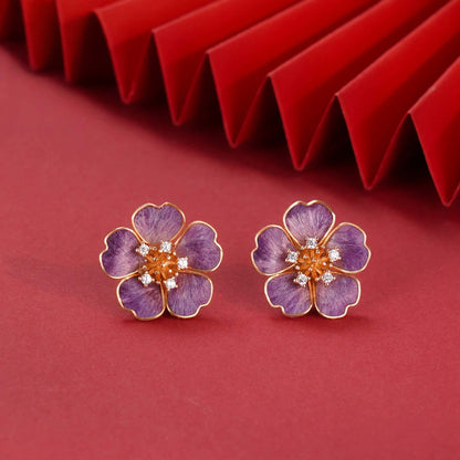 Eastculture  Purple petals earrings