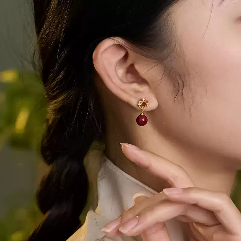 Eastculture Platycodon grandiflorum Ruby Earrings - Elevate Your Destiny