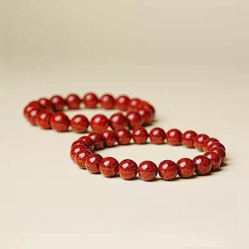 Eastculture Rare cracked cinnabar Bracelet - Increase wealth