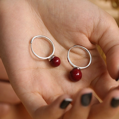 Eastculture Silver inlaid with ruby Ring  - Get love