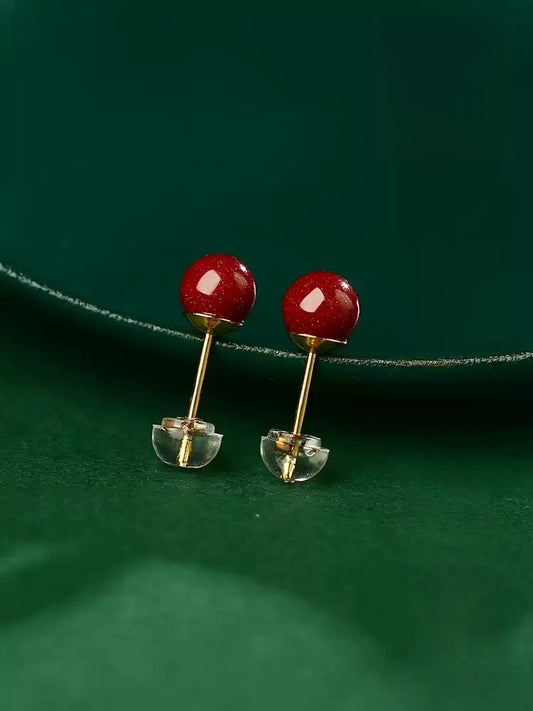 Eastculture Cinnabar Ruby Earrings - Feng Shui Metaphysics