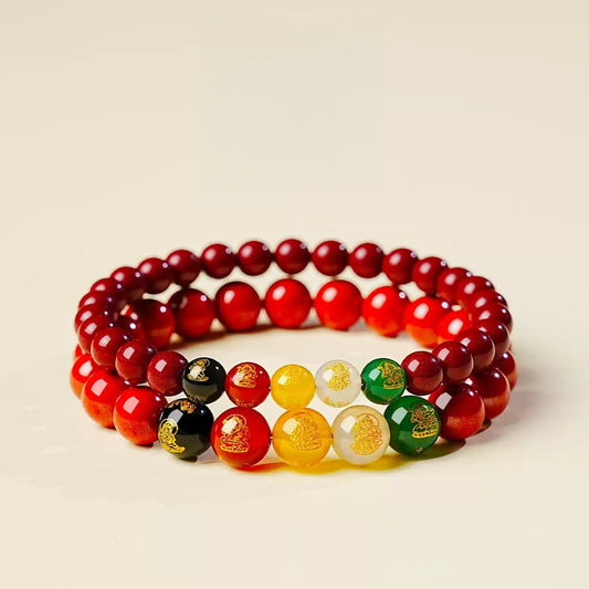 Eastculture Five Elements Feng Shui Precious Cinnabar Bracelet- Increase Luck