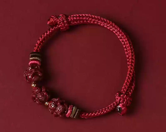 Eastculture Hand-woven rope Pixiu Bracelet - Health & Longevity Blessing