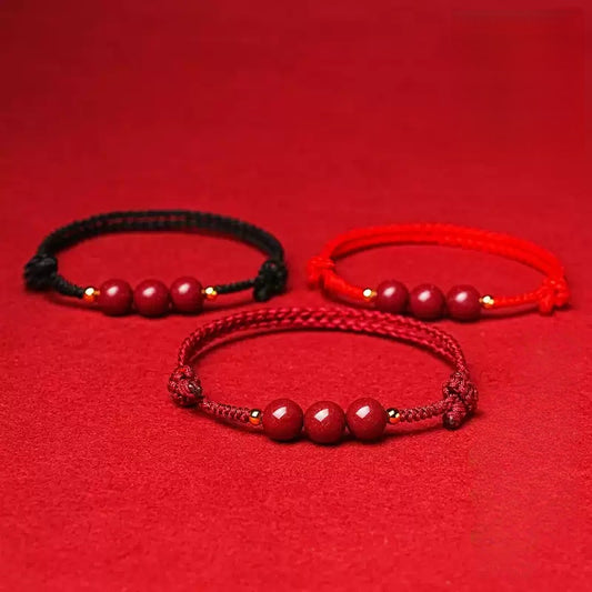 Eastculture Handmade red rope cinnabar Bracelet - Increase wealth