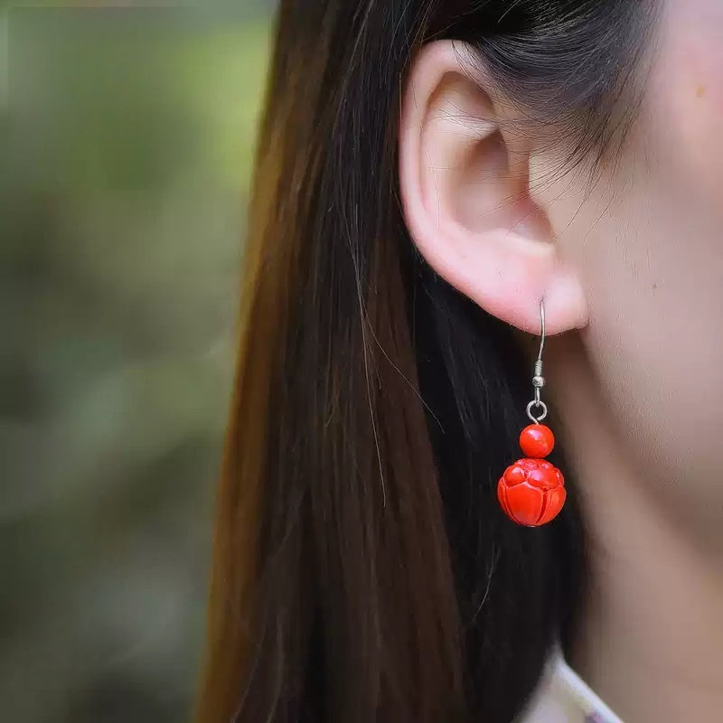 Eastculture Lucky Double Red Beads Earrings - Boost Your Fortune