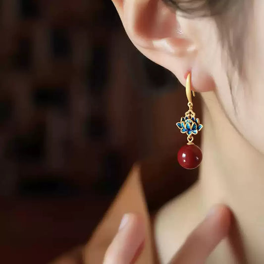 Eastculture Blooming lotus Earrings - Wealth Magnet  - Health & Longevity Blessing