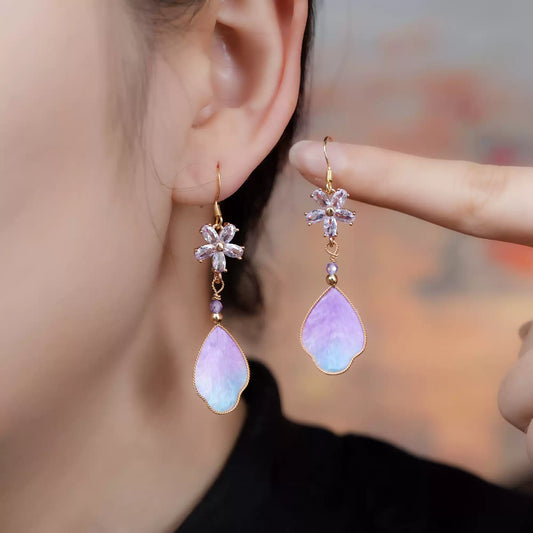 Eastculture  Purple feathers earrings