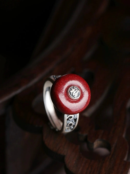 Eastculture Silver cinnabar Ring - Boost Your Luck