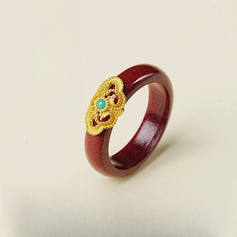 Eastculture Golden Cloud Ruby Ring - Feng Shui Metaphysics