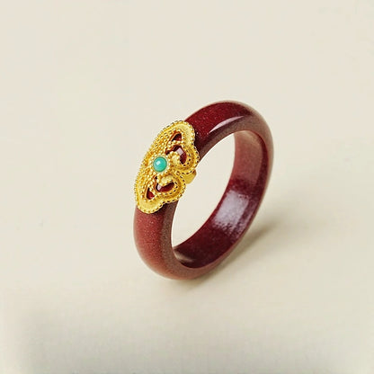 Eastculture Golden Cloud Ruby Ring - Feng Shui Metaphysics