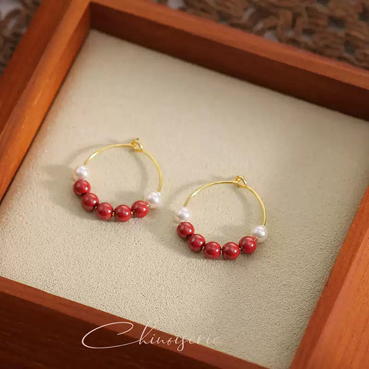 Eastculture Five beads in series Earrings - Wealth Magnet
