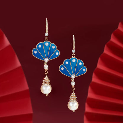 Eastculture  Blue Peacock earrings