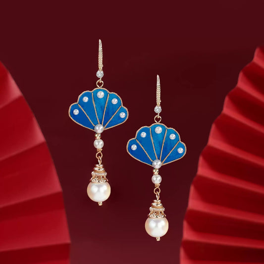 Eastculture  Blue Peacock earrings