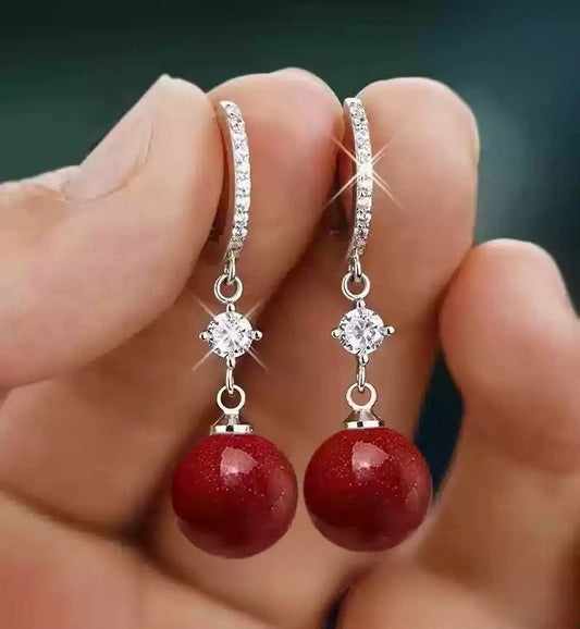 Eastculture Silver design ruby Earrings- Attract Riches
