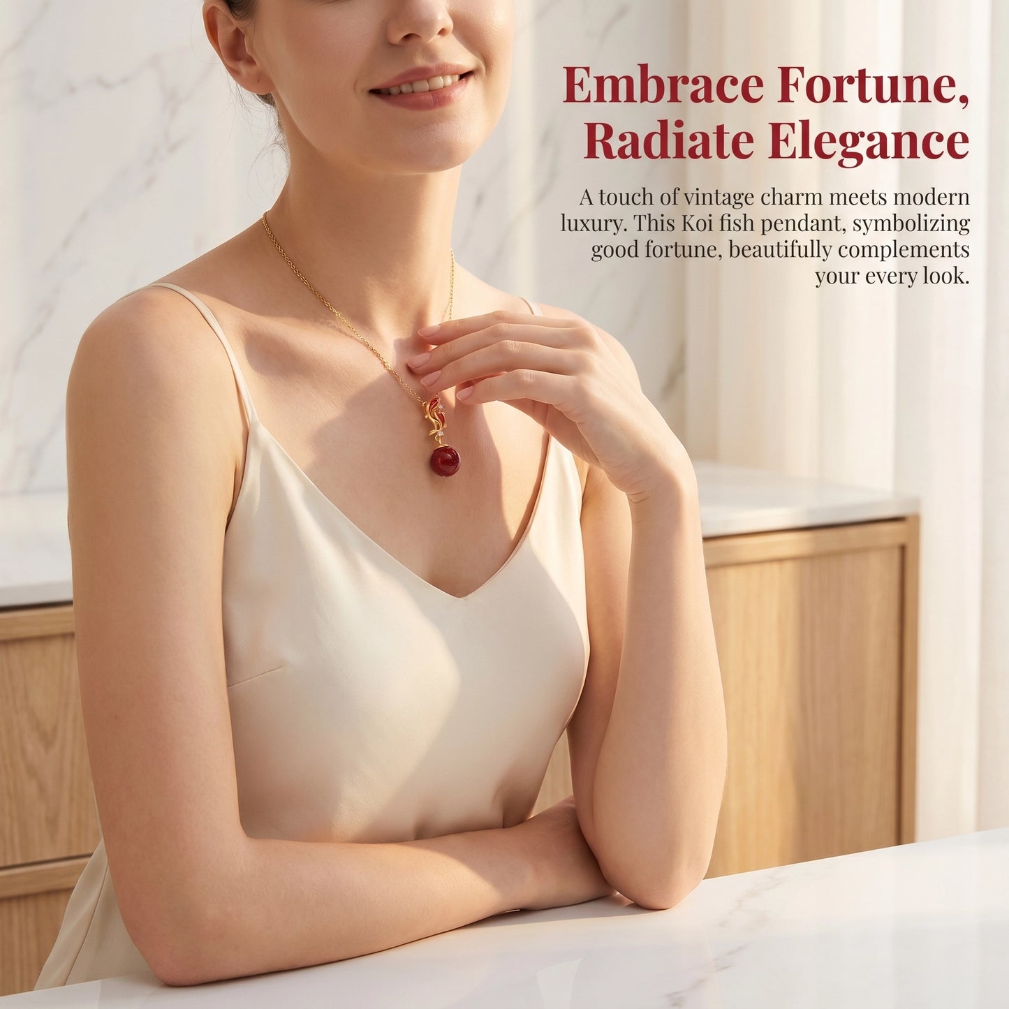 Eastculture Lucky Pisces Cinnabar Necklace - Remove Bad Luck