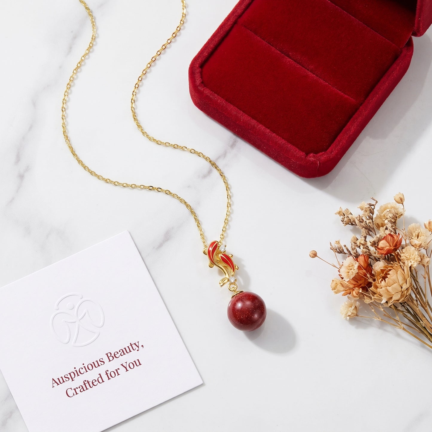 Eastculture Lucky Pisces Cinnabar Necklace - Remove Bad Luck