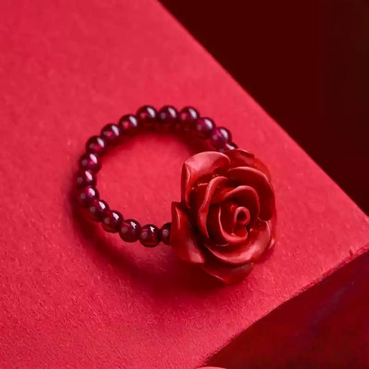 Eastculture Many ruby roses Ring - Attract Fortune