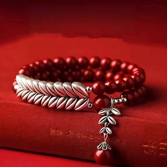 Eastculture Still Silver Leaf Bracelet - Health & Longevity Blessing