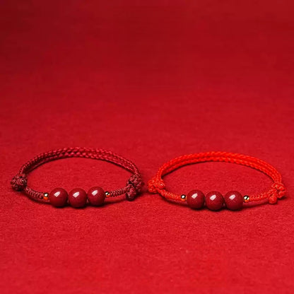 Eastculture Handmade red rope cinnabar Bracelet - Increase wealth