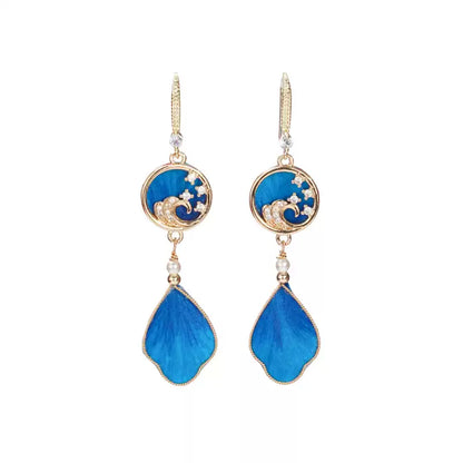 Eastculture Unique cyan blue earrings
