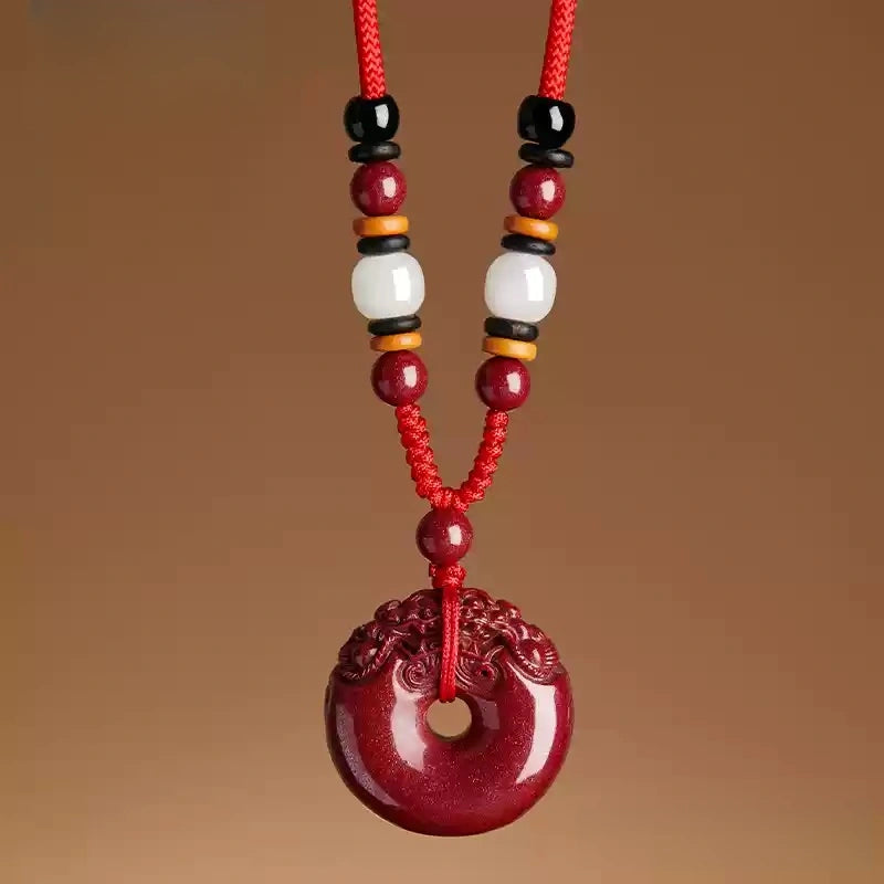 Eastculture Finely carved round jade Fortune Necklace - Remove Bad Luck